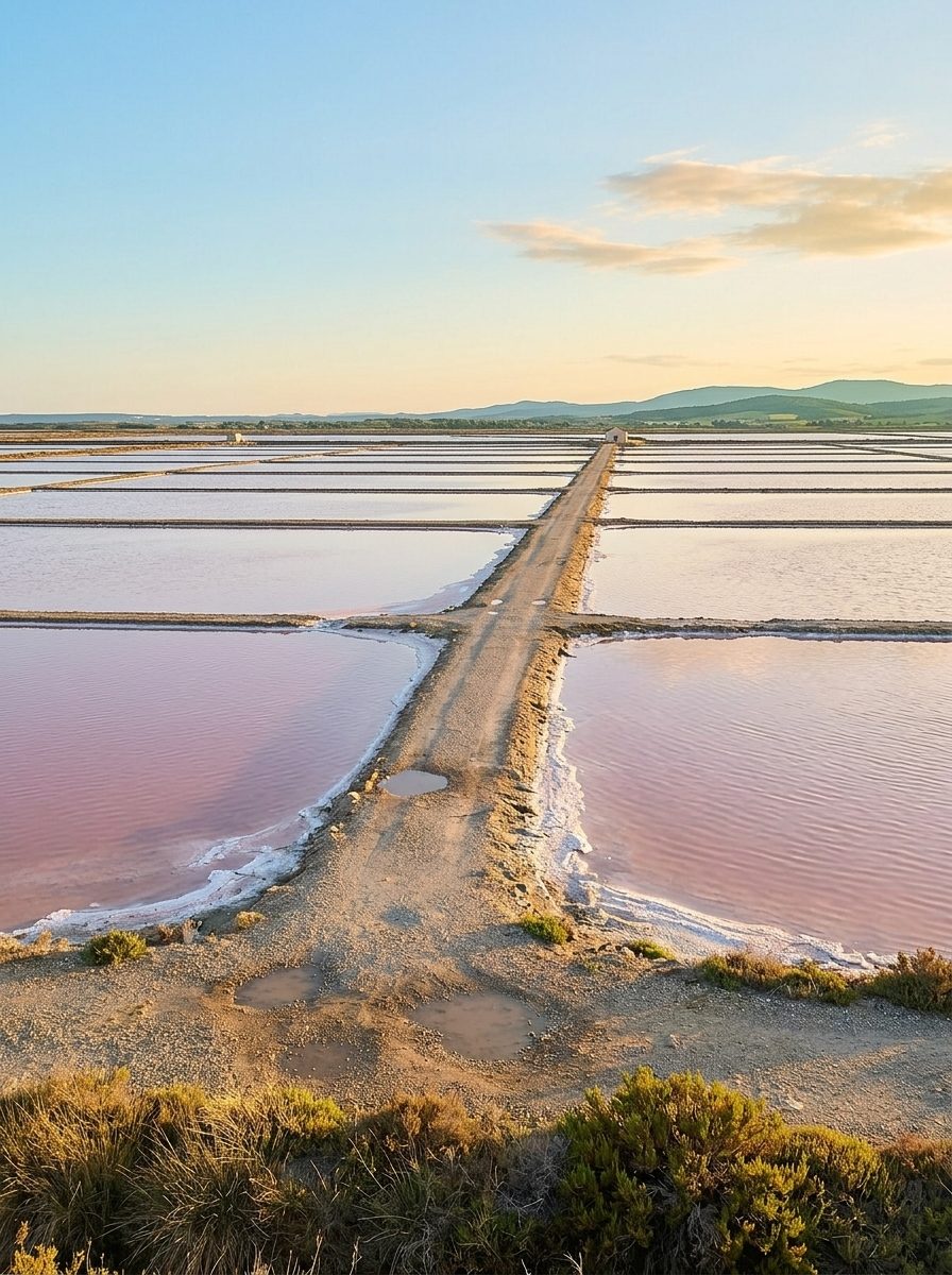 Les salins roses et les chalets de Gruissan