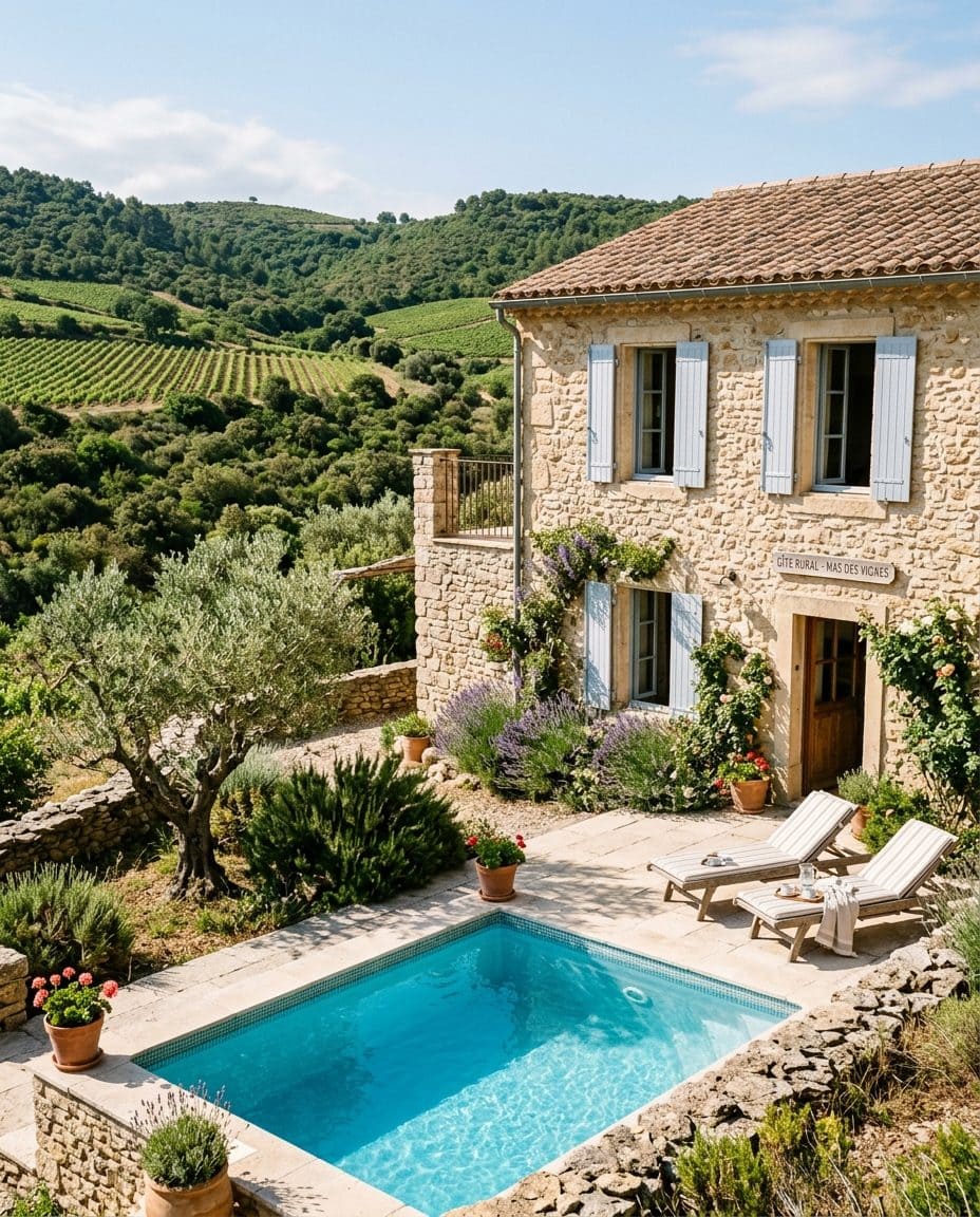 Gîte en pierre des Corbières avec piscine et terrasse, dans l'Aude