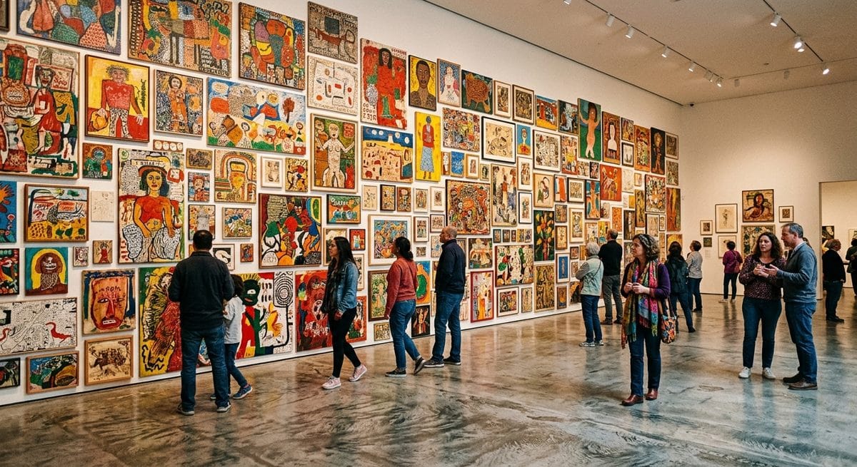 Salle colorée d'art brut et singulier à la Coopérative — Musée Cérès Franco de Montolieu